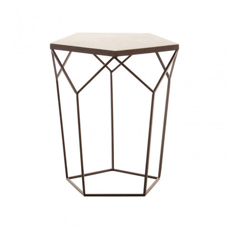 Serenza Pentagonal Marble Top Side Table