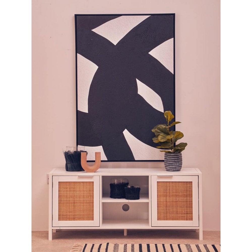 Astoria White Wood Media Unit