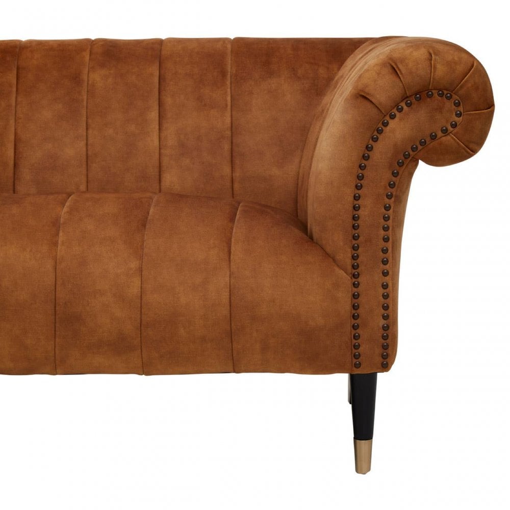 Westend Three Seat Gold Velvet Sofa