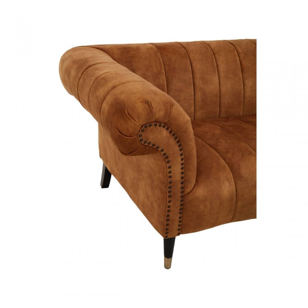 Westend Three Seat Gold Velvet Sofa