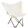 Westend White Faux Fur Butterfly Chair