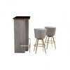 Westend Bar And Grey Velvet Stools Set