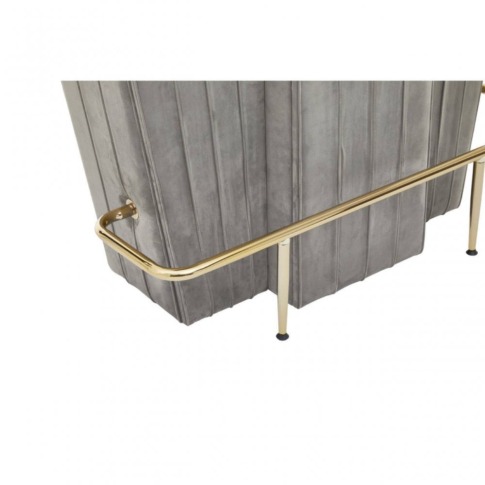 Westend Bar And Grey Velvet Stools Set