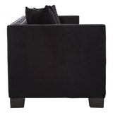 Westend 3 Seater Black Velvet Sofa