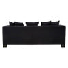 Westend 3 Seater Black Velvet Sofa
