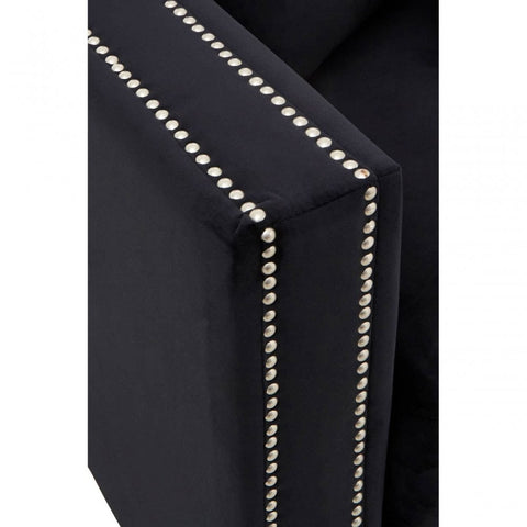 Westend 3 Seater Black Velvet Sofa