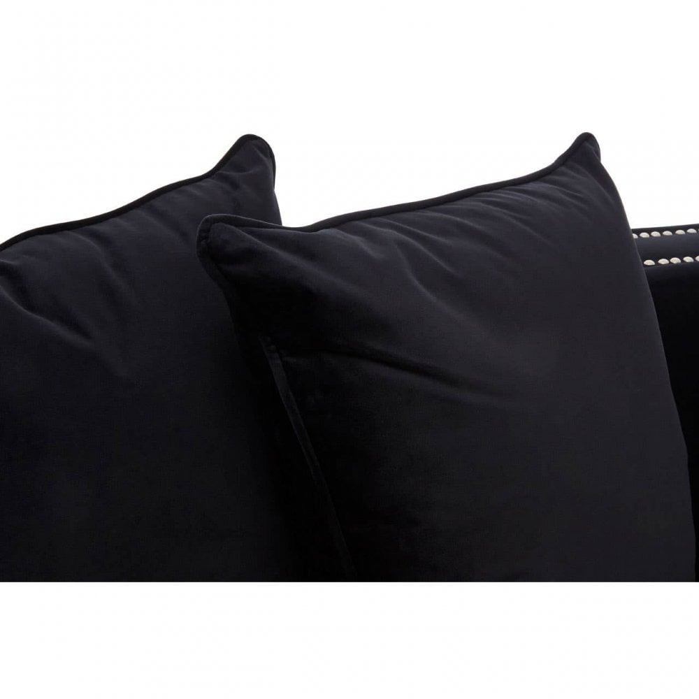Westend 3 Seater Black Velvet Sofa