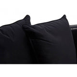 Westend 3 Seater Black Velvet Sofa