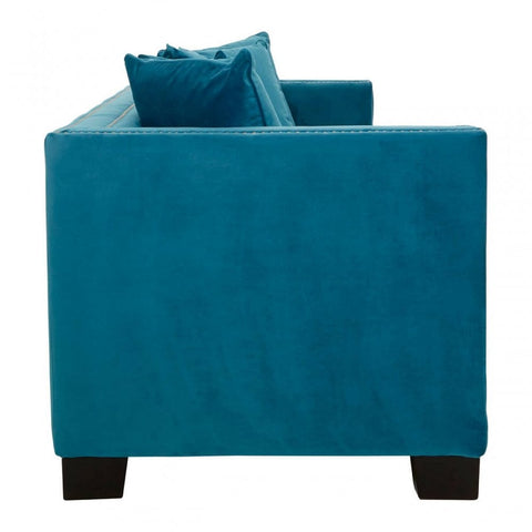 Westend 3 Seater Cyan Blue Velvet Sofa