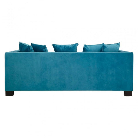 Westend 3 Seater Cyan Blue Velvet Sofa