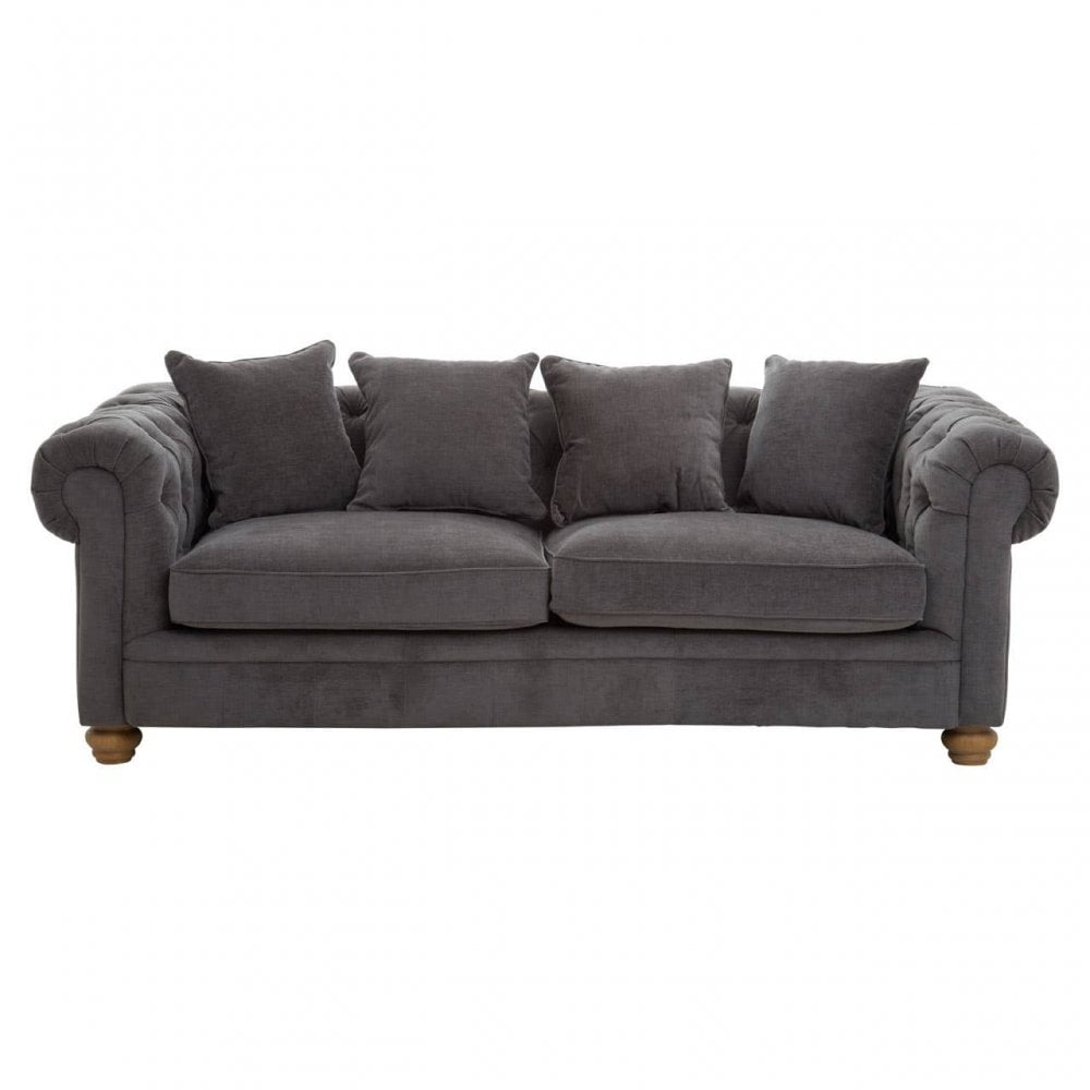 Westend Three Seat Grey Fabric Sofa