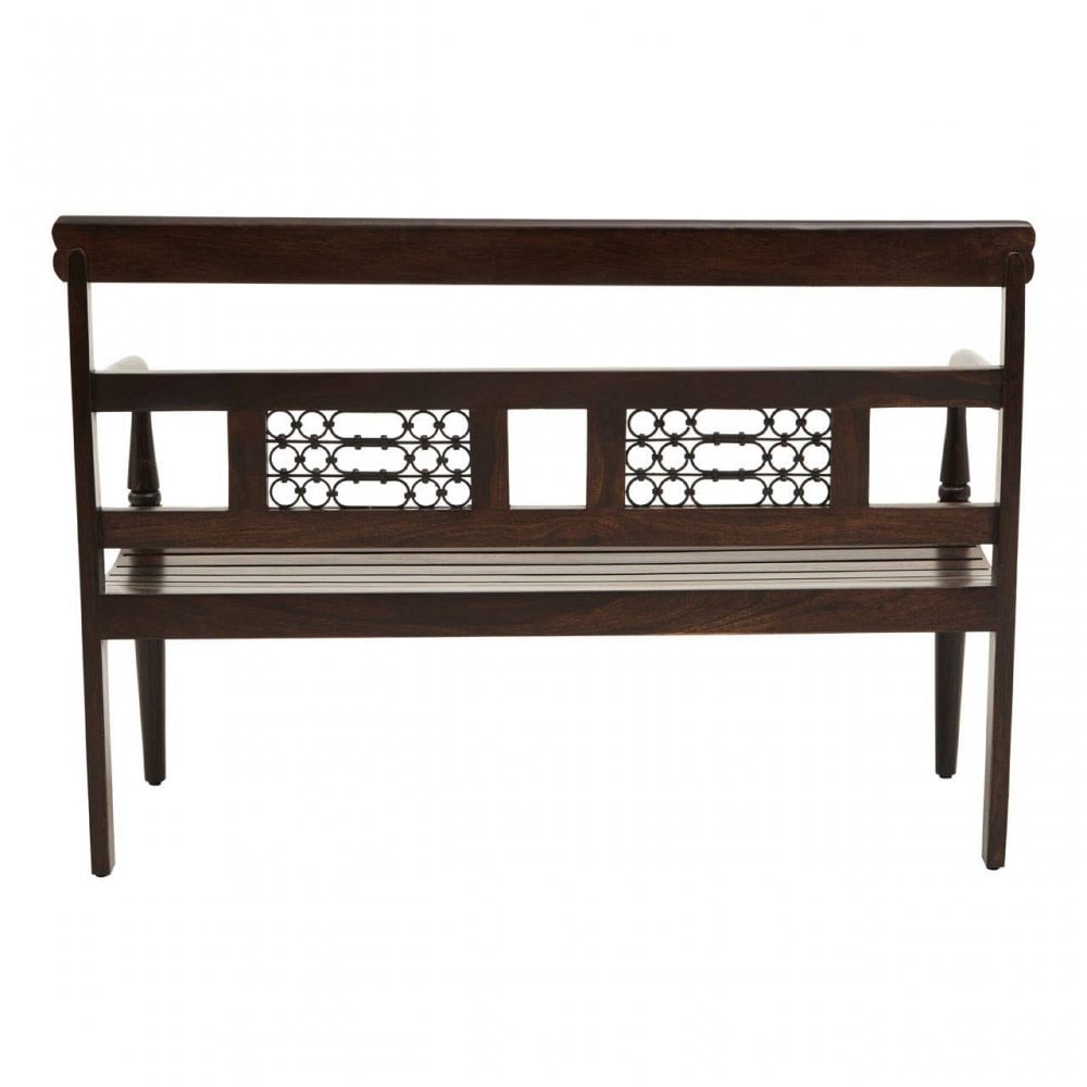 Westend Dark Sheesham Wood Bench