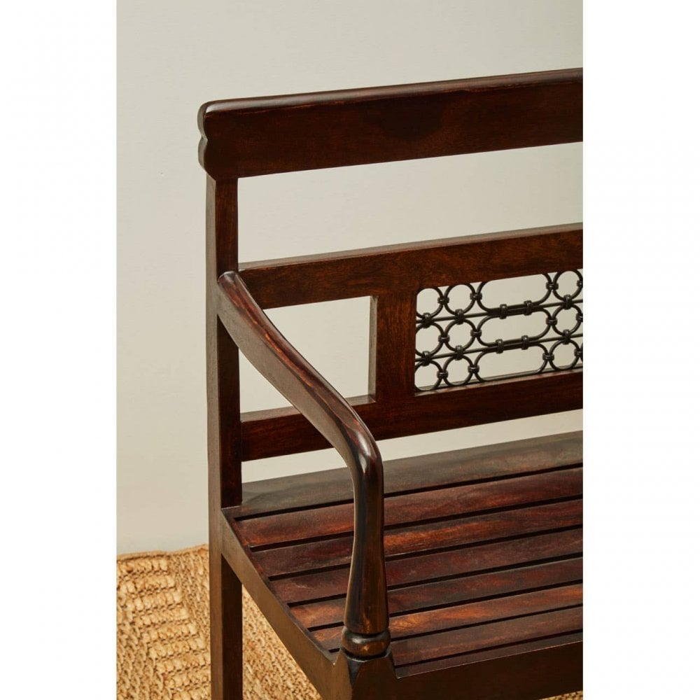 Westend Dark Sheesham Wood Bench