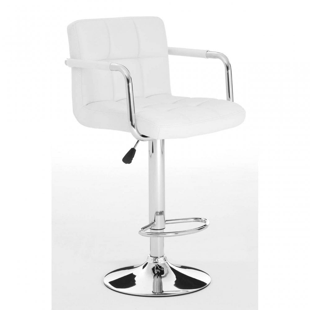 Nimbus White Leather Effect Bar Chair