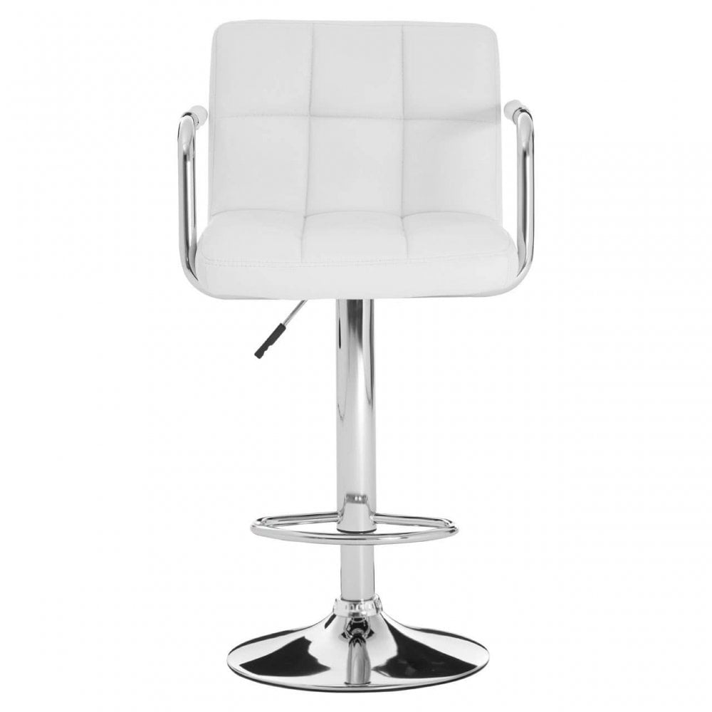 Nimbus White Leather Effect Bar Chair