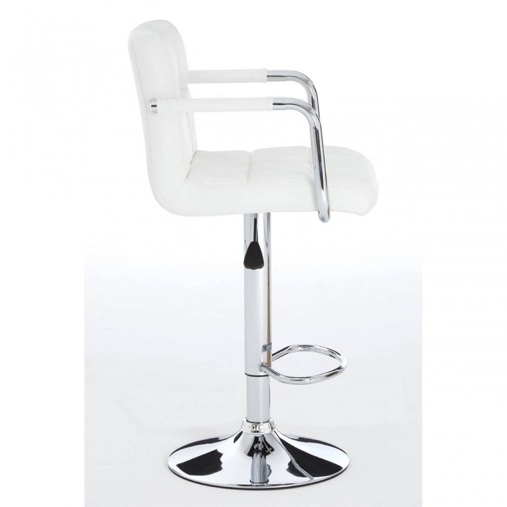 Nimbus White Leather Effect Bar Chair