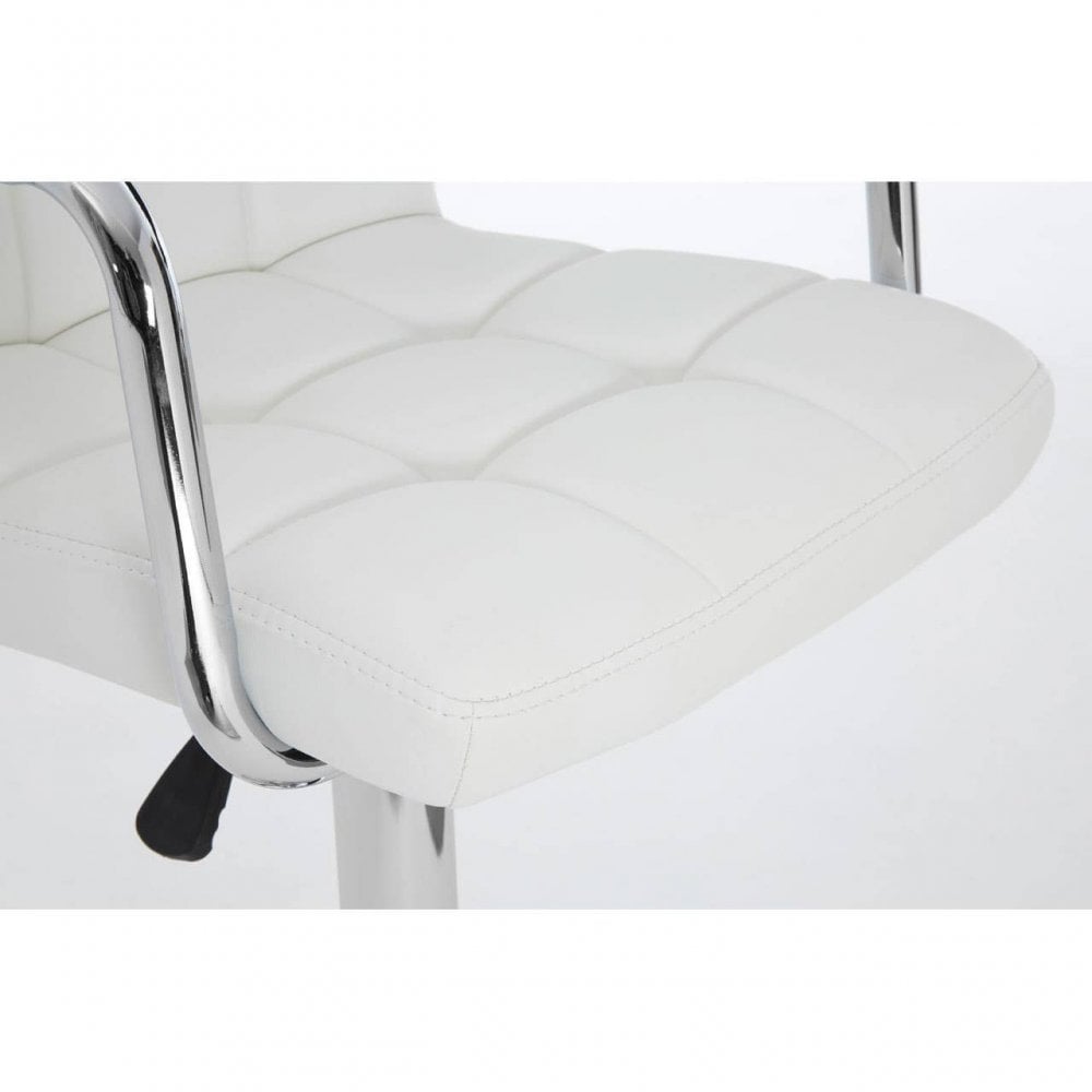 Nimbus White Leather Effect Bar Chair