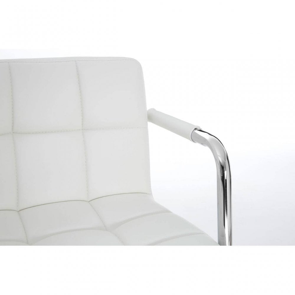 Nimbus White Leather Effect Bar Chair