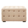 Helia Beige Linen Button Tufted Footstool