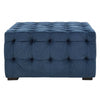 Helia Midnight Velvet Button Footstool