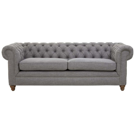 Helia Three Seat Grey Linen Sofa