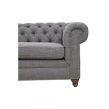 Helia Three Seat Grey Linen Sofa