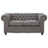 Helia Two Seat Grey Linen Sofa