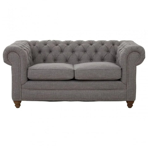 Helia Two Seat Grey Linen Sofa