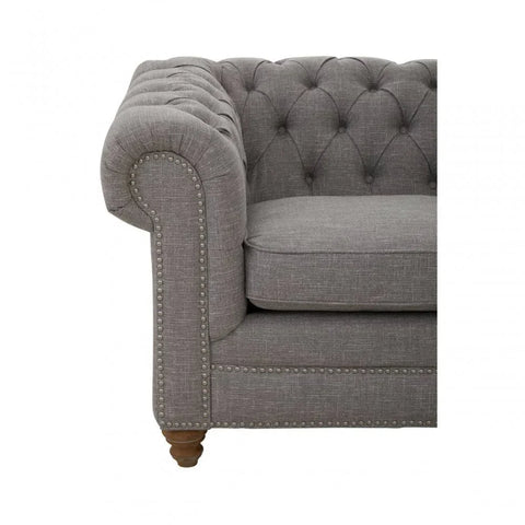 Helia Two Seat Grey Linen Sofa