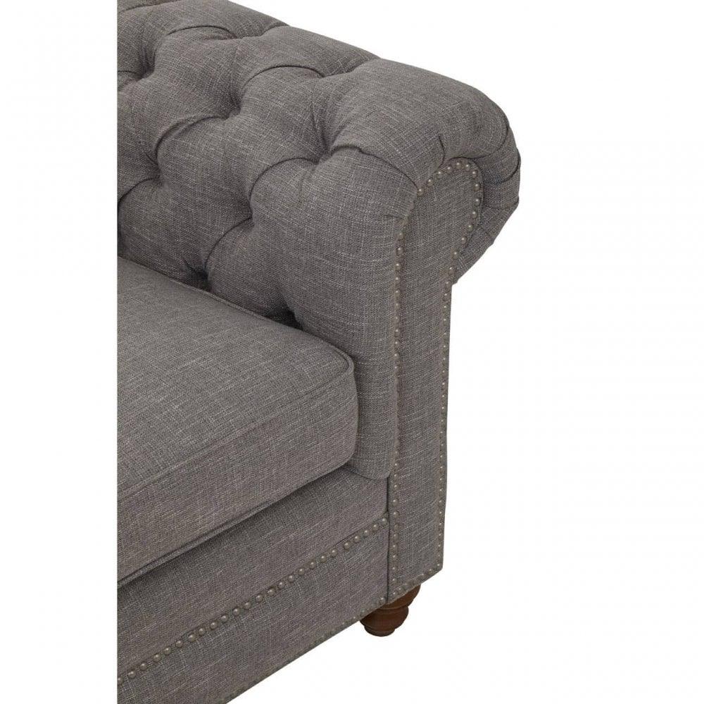 Helia Two Seat Grey Linen Sofa
