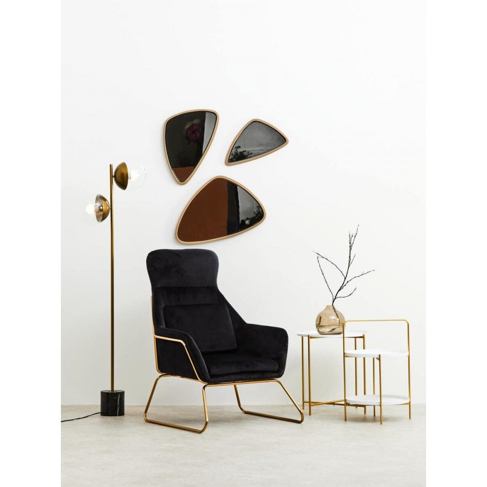 Nexus Black Velvet Armchair