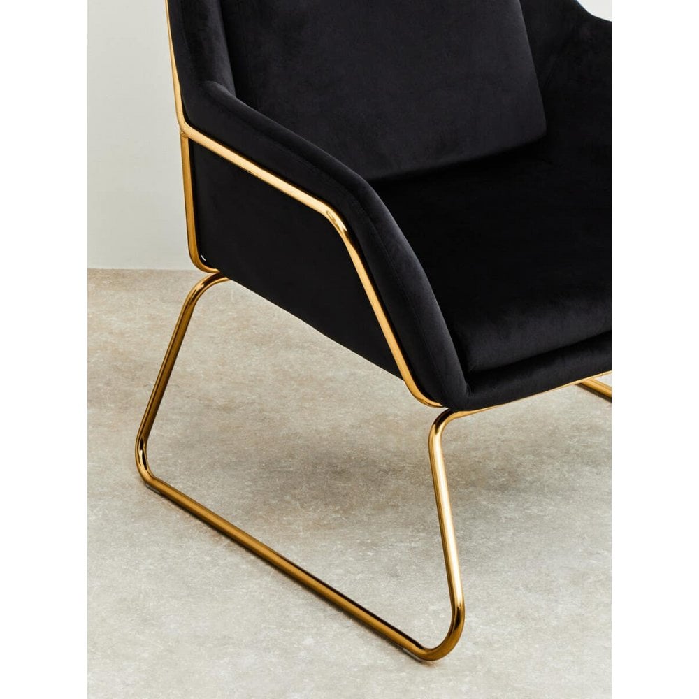 Nexus Black Velvet Armchair