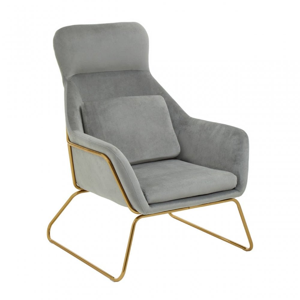 Nexus Grey Velvet Armchair