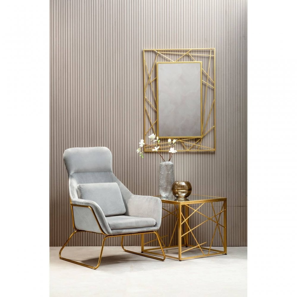 Nexus Grey Velvet Armchair