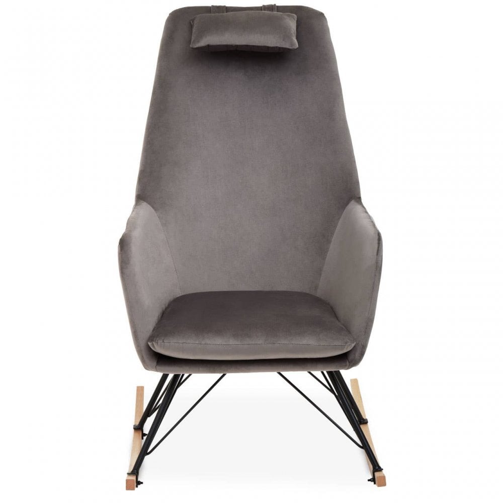 Nexus Grey Velvet Rocking Chair