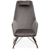 Nexus Grey Velvet Rocking Chair