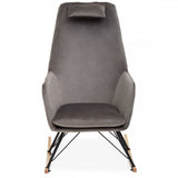 Nexus Grey Velvet Rocking Chair
