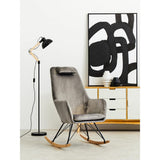 Nexus Grey Velvet Rocking Chair