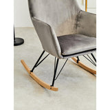 Nexus Grey Velvet Rocking Chair
