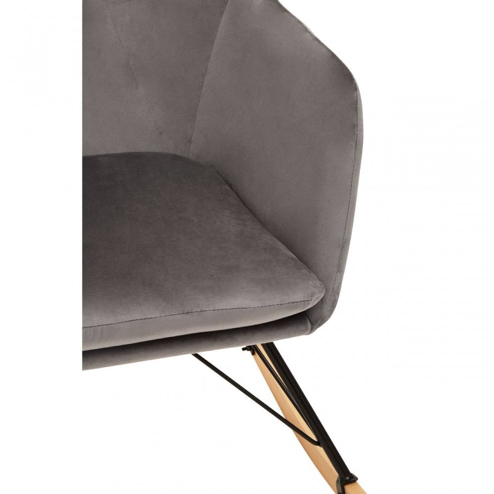 Nexus Grey Velvet Rocking Chair