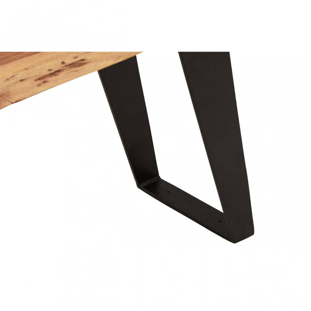 Valora Acacia Wood And Looped Iron Base Bench
