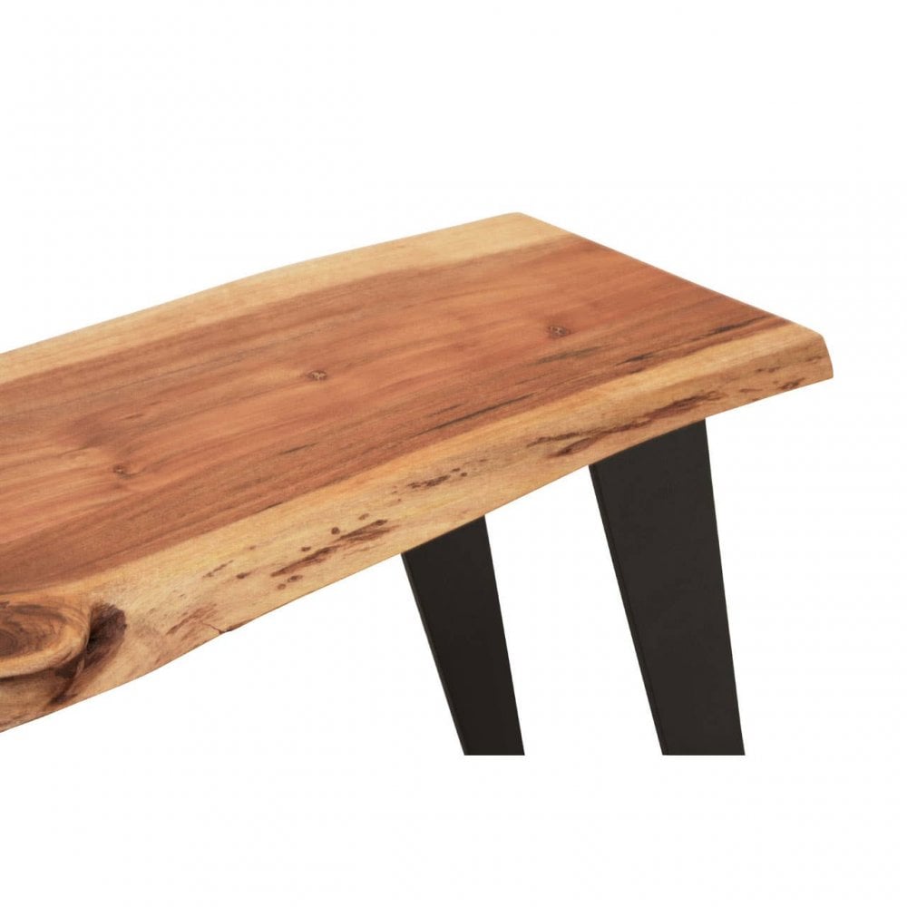 Valora Acacia Wood And Looped Iron Base Bench