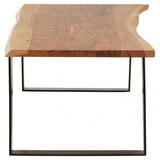 Valora Acacia Wood And Looped Iron Base Coffee Table
