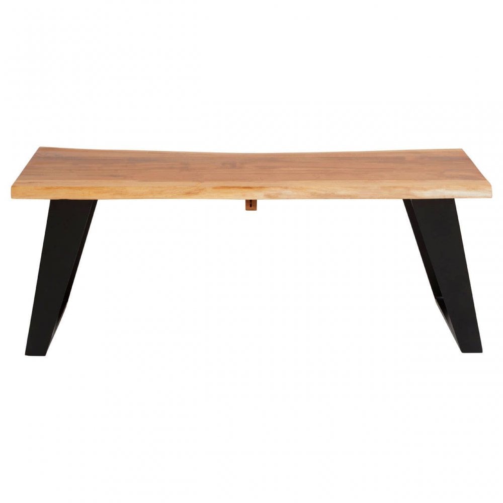Valora Acacia Wood And Looped Iron Base Coffee Table