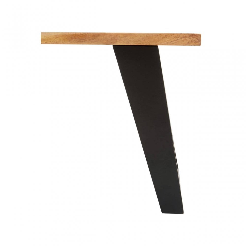 Valora Acacia Wood And Looped Iron Base Coffee Table