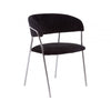 Onyx Black Channel Chrome Finish Dining Chair