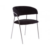 Onyx Black Channel Chrome Finish Dining Chair