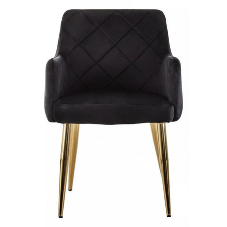 Onyx Black Velvet Angular Dining Chair