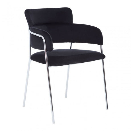 Onyx Black Velvet Dining Chair