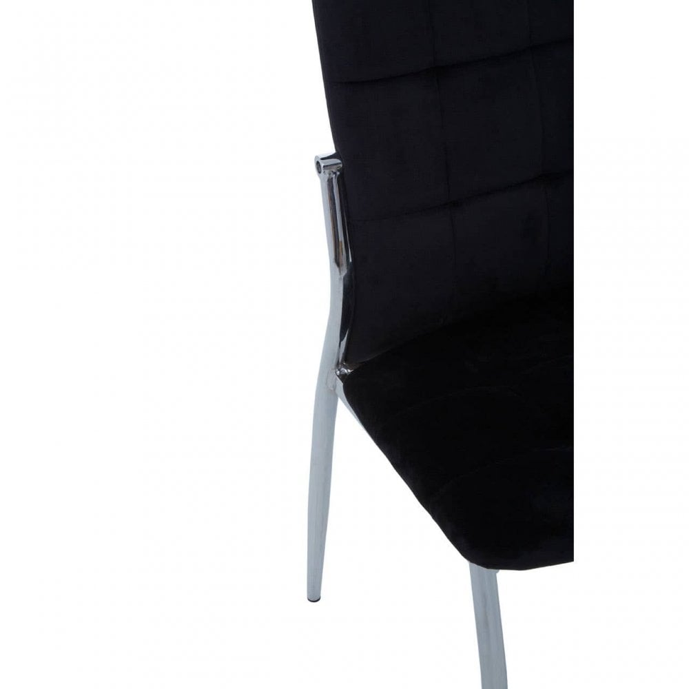 Onyx Black Velvet High Back Dining Chair